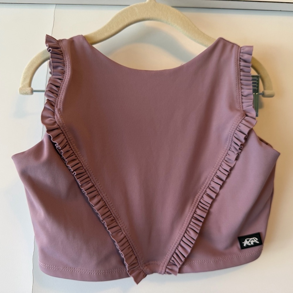 Tiger Friday Mauve Ruffle Active Shorts Set - Picture 2 of 7